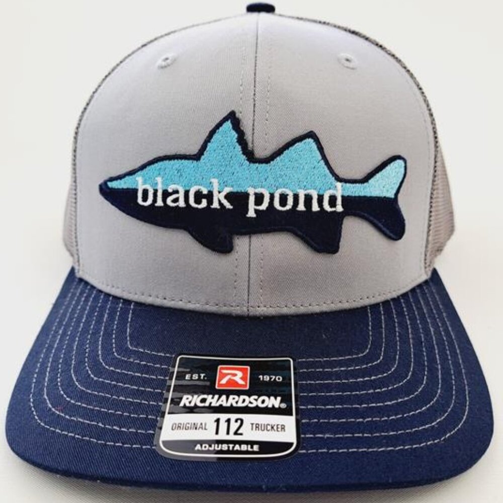 Retro Outdoors 90s Black Pond Snook Fishing Mesh Snapback Richardson 112 Cap Hat